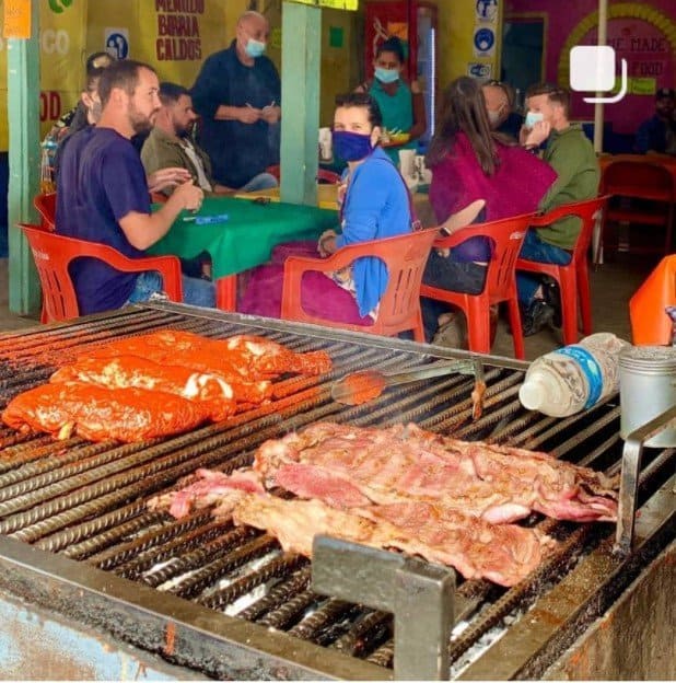 streetside grill at Los Molcas during our los algodones day trip across the border