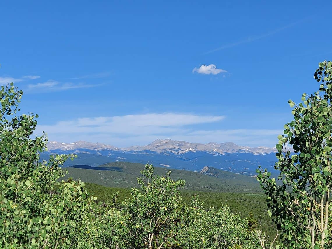 view from panorama point on sunny day at golden gate canyon